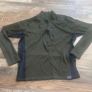 KUIU Olive and Black Technical Quarter-Zip Pullover XL